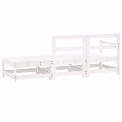 Set Salotto da Giardino 3 pz Bianco in Legno Massello di Pinocod mxl 108622 - Vista aggiuntiva 3