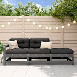 Set Salotto da Giardino 3 pz Grigio in Legno Massello di Pino vidaXL87772