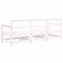Set Salotto da Giardino 3 pz Bianco in Legno Massello di Pinocod mxl 108797 - Vista aggiuntiva 3