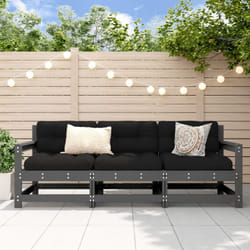 Set Salotto da Giardino 3 pz Grigio in Legno Massello di Pino Vidaxl 30125