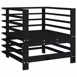 Sedie da Giardino 2 pz Nere in Legno Massello di Pinocod mxl 132765 - Vista aggiuntiva 3