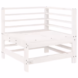 Divani Angolari da Giardino 2 pz Bianchi Legno Massello di Pinocod mxl 108801 - Vista aggiuntiva 3