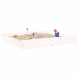 Sabbiera con Sedute Bianca Quadrata in Legno Massello di Pinocod mxl 84871 - Vista aggiuntiva 3