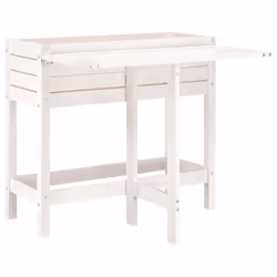 Fioriera Giardino Piano Pieghevole Bianco Legno Massello Pinocod mxl 86168 - Vista aggiuntiva 2
