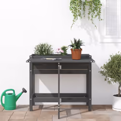 Fioriera Giardino Piano Pieghevole Grigia Legno Massello Pinocod mxl 110135 - Vista aggiuntiva 3