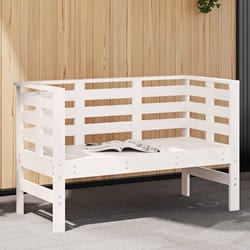 Panca da Giardino Bianca 111,5x53x71 cm Legno Massello di Pinocod mxl 86166