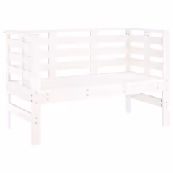 Panca da Giardino Bianca 111,5x53x71 cm Legno Massello di Pinocod mxl 86166