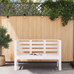 Panca da Giardino Bianca 111,5x53x71 cm Legno Massello di Pinocod mxl 86166