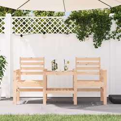 Panca da Giardino con Tavolino 2 Posti Legno Massello di Pinocod mxl 108784