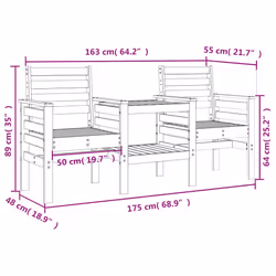 VidaXL 825160 panca da esterno Legno - Vista aggiuntiva 8