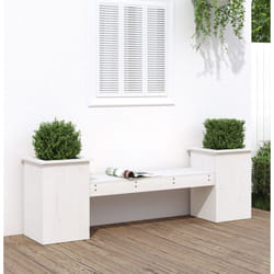 Panchina Fioriera Bianca 184,5x39,5x56,5 cm Legno Massello Pino Vidaxl 52902