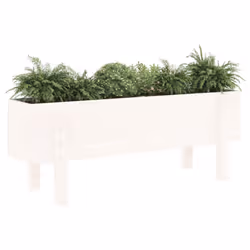 Fioriera Rialzata da Giardino Bianca 101x30x38 cm Massello Pinocod mxl 127778 - Vista aggiuntiva 3
