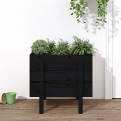 Vidaxl - Fioriera da Giardino, Flowerpot Nera 62x50x57 cm in Legno Massello di Pino