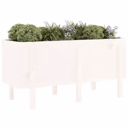 Fioriera Rialzata da Giardino Bianca 121x50x57 cm Massello Pinocod mxl 103686 - Vista aggiuntiva 3