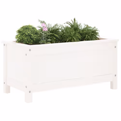 Fioriera da Giardino Bianca 82,5x40x39cm Legno Massello di Pinocod mxl 127812 - Vista aggiuntiva 3