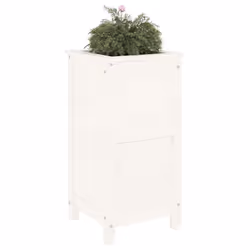 Fioriera da Giardino Bianca 40x40x78 cm Legno Massello di Pinocod mxl 127836 - Vista aggiuntiva 3