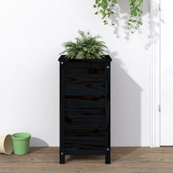 Fioriera da Giardino Nera 40x40x78 cm Legno Massello di Pinocod mxl 80232