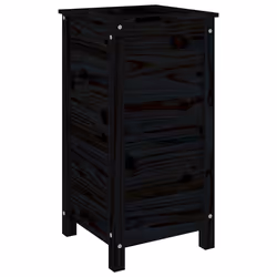 Fioriera da Giardino Nera 40x40x78 cm Legno Massello di Pinocod mxl 80232 - Vista aggiuntiva 2