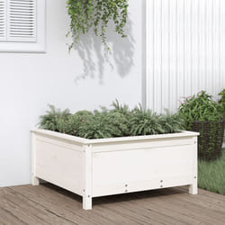 Fioriera da Giardino Bianca 82,5x82,5x39cm Legno Massello Pinocod mxl 127764