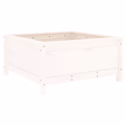 Fioriera da Giardino Bianca 82,5x82,5x39cm Legno Massello Pinocod mxl 127764 - Vista aggiuntiva 2