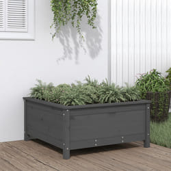 Fioriera da Giardino Grigia 82,5x82,5x39cm Legno Massello Pinocod mxl 79251