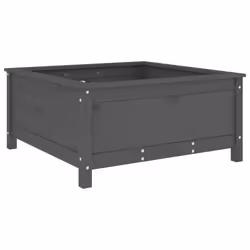 Fioriera da Giardino Grigia 82,5x82,5x39cm Legno Massello Pinocod mxl 79251 - Vista aggiuntiva 2