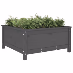 Fioriera da Giardino Grigia 82,5x82,5x39cm Legno Massello Pinocod mxl 79251 - Vista aggiuntiva 3