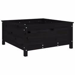 Fioriera da Giardino Nera 82,5x82,5x39cm Legno Massello di Pinocod mxl 80245 - Vista aggiuntiva 2