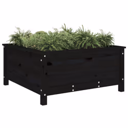 Fioriera da Giardino Nera 82,5x82,5x39cm Legno Massello di Pinocod mxl 80245 - Vista aggiuntiva 3