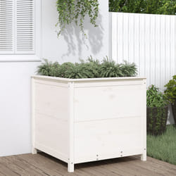Fioriera da Giardino Bianca 82,5x82,5x78cm Legno Massello Pinocod mxl 127661