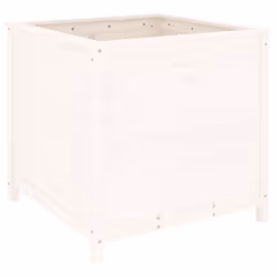 Fioriera da Giardino Bianca 82,5x82,5x78cm Legno Massello Pinocod mxl 127661 - Vista aggiuntiva 2