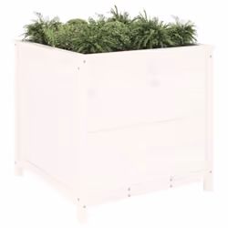 Fioriera da Giardino Bianca 82,5x82,5x78cm Legno Massello Pinocod mxl 127661 - Vista aggiuntiva 3