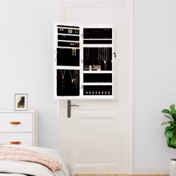 Armadio Portagioie a Specchio con Luci LED a Parete Biancocod mxl 94369 - Vista aggiuntiva 3