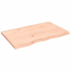 Ripiano a Parete 80x50x(2-4) cm Massello Rovere Non Trattatocod mxl 127202 - Vista aggiuntiva 2