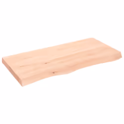 Ripiano a Parete 100x50x(2-6) cm Massello Rovere Non Trattatocod mxl 132888