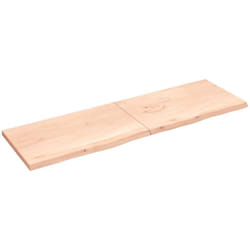 Ripiano a Parete 200x60x(2-4) cm Massello Rovere Non Trattato - Vidaxl