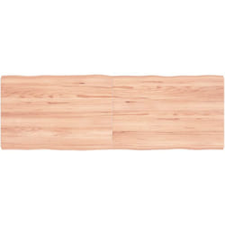 Piano Tavolo Marrone Chiaro 120x40x(2-4) cm Rovere Non Trattato - Vidaxl