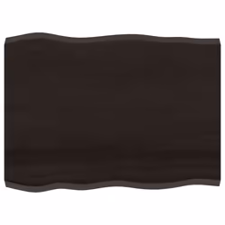Piano Tavolo Marrone Scuro 80x60x(2-4)cm in Rovere Non Trattatocod mxl 71702 - Vista aggiuntiva 2