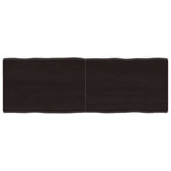 Piano Tavolo Marrone Scuro 120x40x(2-4)cm Rovere Non Trattatocod mxl 127504