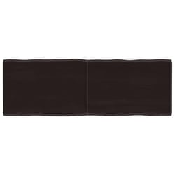 Piano Tavolo Marrone Scuro 140x50x(2-4) cm Rovere Non Trattatocod mxl 79339