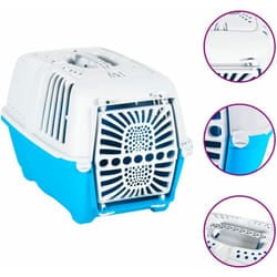 Trasportino per Animali Bianco e Blu 55x36x36cm Polipropilene Vidaxl 13943