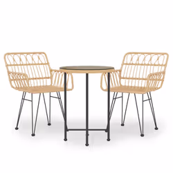 vidaXL Set da Pranzo da Giardino 3 pz in Polyrattan - Vista aggiuntiva 2