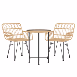 vidaXL Set da Pranzo da Giardino 3 pz in Polyrattan - Vista aggiuntiva 3