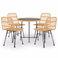 vidaXL Set da Pranzo da Giardino 5 pz in Polyrattan - Vista aggiuntiva 2