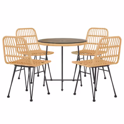vidaXL Set da Pranzo da Giardino 5 pz in Polyrattan - Vista aggiuntiva 3