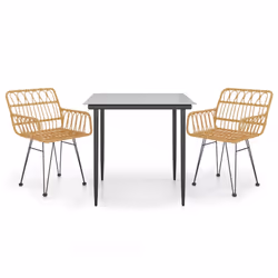 vidaXL Set da Pranzo da Giardino 3 pz in Polyrattan - Vista aggiuntiva 2