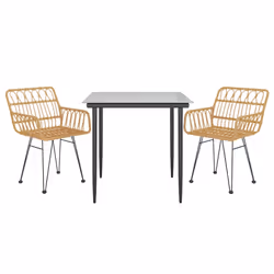 vidaXL Set da Pranzo da Giardino 3 pz in Polyrattan - Vista aggiuntiva 3