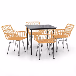 vidaXL Set da Pranzo da Giardino 5 pz in Polyrattan - Vista aggiuntiva 2