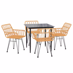 vidaXL Set da Pranzo da Giardino 5 pz in Polyrattan - Vista aggiuntiva 3