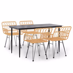 vidaXL Set da Pranzo da Giardino 5 pz in Polyrattan - Vista aggiuntiva 2